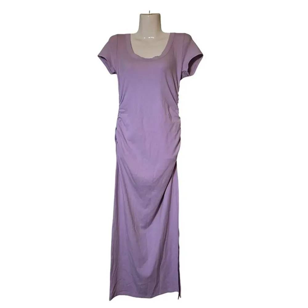 L*Space Lavender Ribbed Bodycon Midi Dress M, Soft‎ Knit, Feminine Fit, Casual